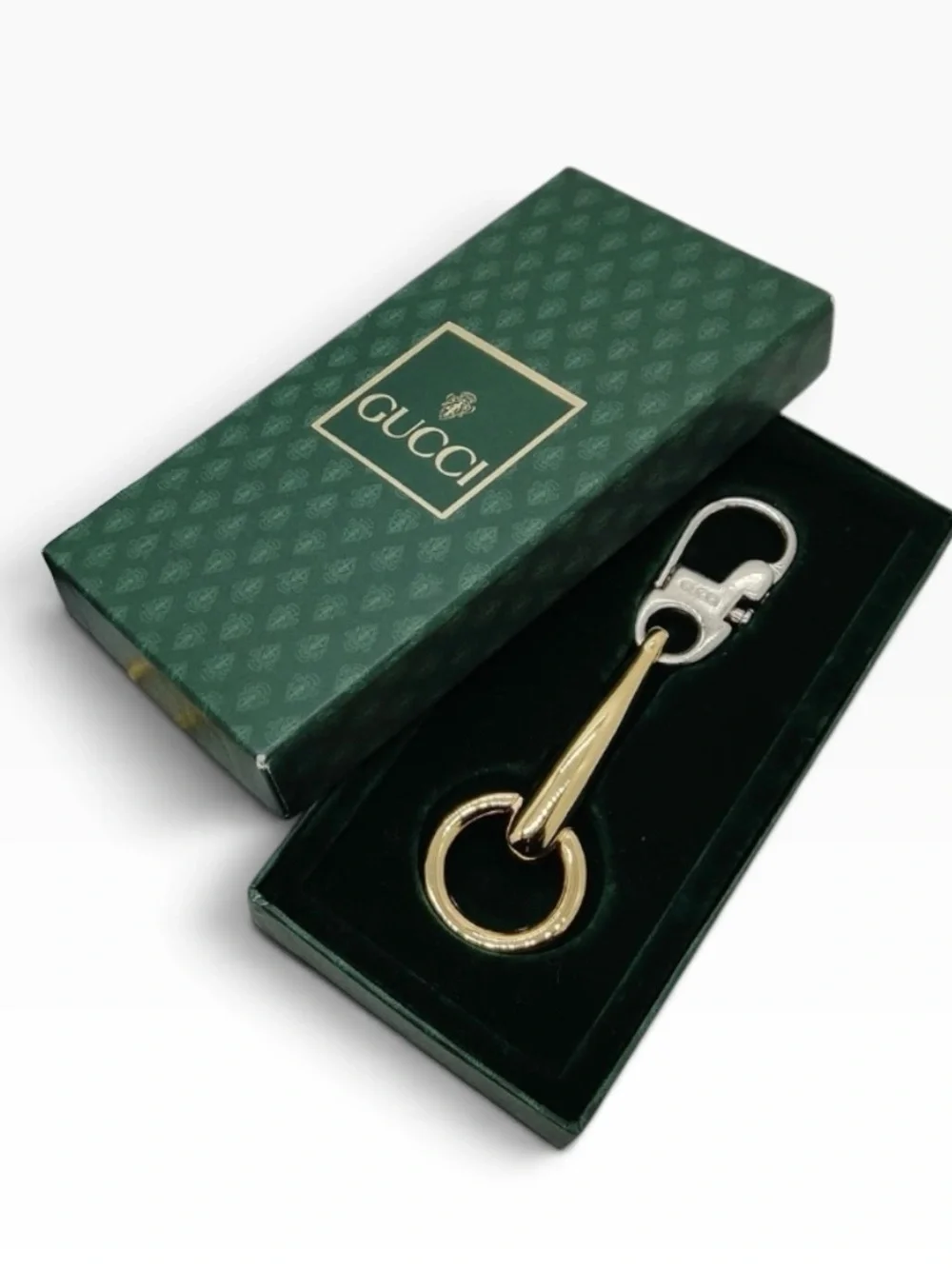 🌈 Gucci Vintage Mixed Metal Horsebit Bag Charm & Key Ring